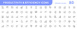© Vlad - Productivity and efficiency icon set. Containing efficiency, task, focus, multitasking, workflow, growth, routine, project management, automation and productive. Editable stroke. Vector illustration.