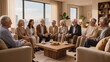 © zuchero - Diverse senior friends enjoying coffee together at home
