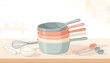 © Antok - Collection of cookware and baking supplies including whisks, measuring spoons, and bowls for culinary creations