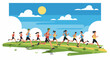 © dfer - A group of runners of diverse genders and ethnicities compete on a sunny day