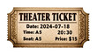 © Francisco - Isolated vintage theater ticket for entertainment event performance with date and price