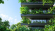 © nuttachet chinavong - Sustainable architecture featuring green plants on balconies, showcasing eco friendly design and urban nature integration