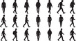 © Murad - 20 Stylish Male Walking Silhouettes - Urban Lifestyle & Fashion Vector Poses.