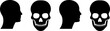 © Ajimicon - Death skull or human skull flat icon. Vector illustration.