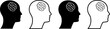 © Ajimicon - Death skull or human skull flat icon for games and websites. Vector illustration.