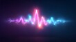© MDRAFIQUL - Abstract sound wave or energy flow with glowing neon light effect in blue and pink colors against dark background.