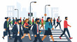 © luminate - Diverse group of people crossing a city street on a zebra crossing