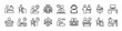 © Vilogsign - Study desk thin line icon set. Contains learning, training, thinking, customer service table, classroom, homework, study group, deadline, computer, workspace, receptionist. Vector illustration