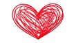 © stok - Red scribble heart, hand-drawn doodle, symbol of love and affection, simple Valentines day or romantic concept