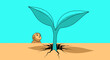 © bangwahyu - A small seedling sprouts from cracked dry earth, symbolizing new beginnings and growth.