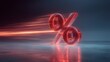 © Taiwo - Trail 3D red percentage symbol image representing discount or sale themes.