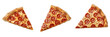 © fixa - Set of single slice of pepperoni pizza isolated on white background