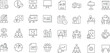 © Mayesa - Business presentation icon set. Editable line icons. Containing seminar, meeting, whiteboard, conference, business people, business plan, keynote, audience, briefing and more.