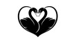 © R - Black Swan Heart Symbol Silhouette Vector Illustration