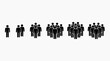 © Danial - business people in the crowd business people group Human Team Silhouette Icon Set – People Organization Business Pictogram Collection