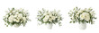 © Badar - Luxury White Rose Flower Bouquet in Vase PNG - Sophisticated Floral Arrangement for Wedding, Anniversary, and Sympathy Event Designs.