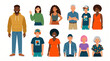 © Yuzma - Diverse group of people portraits set, multiracial men and women of different ages flat vector illustration