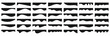 © Shanakradhaman - Collection of wavy black decorative border for web design element vector. Website divider border vector illustration. Collection of dividers shape black templates, Black curve top headline vector.