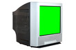 © lial88 - Silver vintage green screen TV for adding new images to the screen. Isolated on white background.