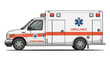 © True Spectrum - Ambulance vehicle illustration side view isolated on white background