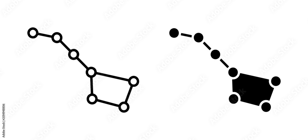 Big Dipper Pattern Ursa Major Constellation Icons, Big Dipper Star Patterns, Celestial ...