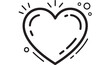 © MissBeauty - Heart icon with bold black outline and sparkles, simple minimalist line art for health care and love themes
