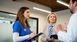 © siam - Medical professionals discussing patient care in a modern office