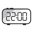 © Полякевич Олена - Digital alarm clock showing late night time 22 00 vector. Excellent for mobile interface design and productivity graphics.