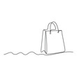 © IT'S ORA - An elegant one line drawing depicts a classic shopping bag for modern retail experiences