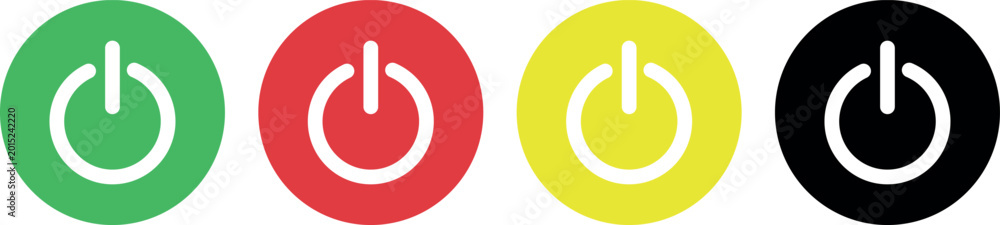Power button icon set vector illustration Power Switch Icon. Electric ...