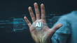 © picbox - Close-up hand using smartphone with hologram interface showing AI suggestion system, symbolizing artificial intelligence, recommendation algorithm, and personalized smart technology in digital age.