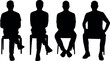 © md manik hossain - Four men sitting on chairs in different poses silhouette illustration