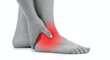 © rahul09 - Closeup of a person holding their painful ankle isolated on white background