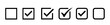 © naydesignsco - Set of minimalist checkbox icons featuring various tick marks for web interface design