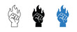 © MDRifat - Empowerment and strength icon raised fist with flame symbol power motivation and inner energy vector illustration