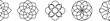 © Sohel - Islamic, geometric shape set with oriental ornament logo designs, black outline mandala patterns and decorative floral motif vector collection.