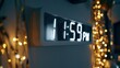 © Pro Hi-Res - Close up of a modern digital wall clock showing time at night.