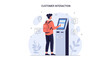 © Sena - Woman using self-service kiosk for interaction and information