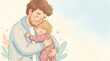 © Dwi Pratiwi - Father cuddling sleeping toddler in pajamas