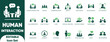© ICONYX - Human interaction Solid icon set. people, connection, friends, chat, bonding, socializing, illustration, chat, set, and solid icons.