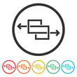 © sljubisa - Direction arrows for Exchange, transfer, migration icon. Set icons in color circle buttons