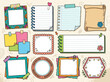 © dhorido studio - Set of cute memo note papers with decorative border outline for writing reminders and messages