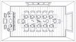 © Pitiyage - Dining Room Top View Line Art Illustration With Table and Chair Layout