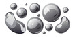 © Natalia - Set of shiny liquid metal droplets and silver spheres, vector