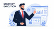 © Kael - Businessman analyzes financial charts on computer screens, strategy execution concept.