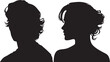 © IconicWave - A group of ten black silhouette portraits showcases the side profiles of men and women with diverse hairstyles and features against a bright white background.