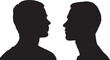 © IconicWave - A collection of ten black silhouette profiles of adults, including men and women with varied hairstyles, are arranged in two rows on a white background.