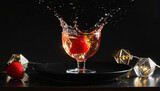 Strawberry cocktail splash