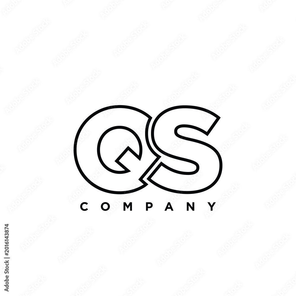 Letter Q and S, QS logo design template. Minimal monogram initial based ...