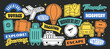 © titusurya - Set of Travel stickers collection. Explore and journey elements.